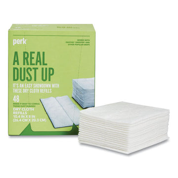 Perk™ Dry Cloth Refills, White, 8 X 10.4, 48-pack freeshipping - TVN Wholesale